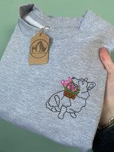 Load image into Gallery viewer, Dog Tulip Basket Sweatshirt - Various Breeds- Embroidered sweater for dog lovers