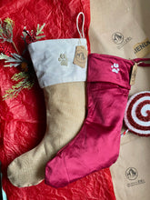 Load image into Gallery viewer, Custom  Paw Print Christmas Stocking - dog/ cat Xmas stocking- not filled