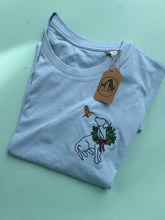 Load image into Gallery viewer, Labrador Christmas Wreath t-shirt - light blue M