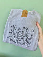 Load image into Gallery viewer, Sighthound Club Dogs embroidered Sweatshirt / Hoodie for lurcher, greyhound, whippet, saluki, Italian greyhound owners