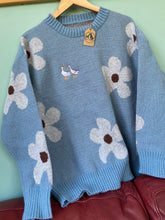 Load image into Gallery viewer, PRE-LOVED - Ducks Blue Flower knitted jumper