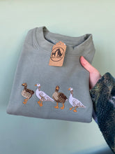 Load image into Gallery viewer, Embroidered Goose Sweatshirt - colourful sweatshirt for geese lovers