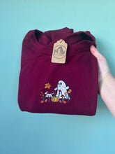 Load image into Gallery viewer, Autumn Dog Ghost Sweatshirt - For Halloween and cosy season.