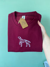 Load image into Gallery viewer, Embroidered Dalmatian Silhouette Sweatshirt- Gifts for Dally lovers and owners