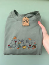 Load image into Gallery viewer, Autumn Woodlands Puppies Sweatshirt - Embroidered sweater for dog lovers