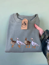 Load image into Gallery viewer, Embroidered Goose Sweatshirt - colourful sweatshirt for geese lovers