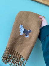 Load image into Gallery viewer, Full Colour Embroidered dog breed Scarf- Classic scarf for winter dog walks