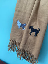 Load image into Gallery viewer, Full Colour Embroidered dog breed Scarf- Classic scarf for winter dog walks