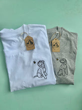 Load image into Gallery viewer, OUTLINE STYLE- Spring Dogs T-Shirt- Embroidered organic cotton tee for dog lovers