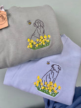Load image into Gallery viewer, OUTLINE STYLE - Daffodil Dogs Sweatshirt - Embroidered sweater for dog lovers