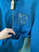 Load image into Gallery viewer, PRE-LOVED - Space Dog Zip Up Hoodie- Airforce Blue