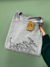Load image into Gallery viewer, Embroidered Dinosaurs Sweatshirt- T-Rex, Triceratops, Diplodocus, Pterodactyl