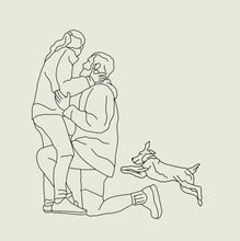 Load image into Gallery viewer, Digital Line Drawing Family / Friends Portrait - People and Pets