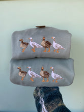 Load image into Gallery viewer, Embroidered Goose Sweatshirt - colourful sweatshirt for geese lovers