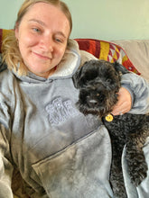 Load image into Gallery viewer, Custom Pet Embroidered Lounge Hoodie - Sherpa lined oversized slouchy lounge hoodie