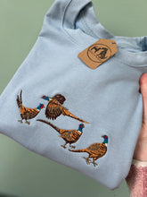 Load image into Gallery viewer, Pheasants Embroidered Sweatshirt - Pheasant game bird gift for bird lovers