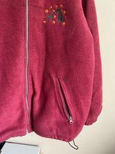 Load image into Gallery viewer, PRE-LOVED ‘dogs autumn’ thick red fleece
