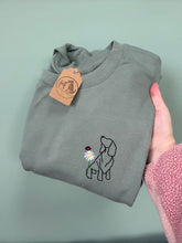 Load image into Gallery viewer, OUTLINE STYLE - Dog Ladybird Daisy Sweatshirt - Embroidered sweater for dog lovers