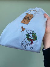 Load image into Gallery viewer, Various Breeds- Christmas Wreath Dogs T-Shirt- winter robin Embroidered tee for dog lovers