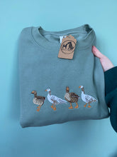 Load image into Gallery viewer, Embroidered Goose Sweatshirt - colourful sweatshirt for geese lovers