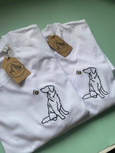 Load image into Gallery viewer, Golden Retriever Outline T-shirt - embroidered goldie organic tee for dog lovers and owners