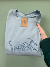 Load image into Gallery viewer, Embroidered Dinosaurs Sweatshirt- T-Rex, Triceratops, Diplodocus, Pterodactyl