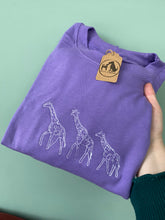 Load image into Gallery viewer, Giraffe sweatshirt - Purple - L