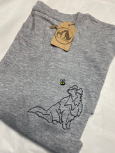 Load image into Gallery viewer, Shetland Sheepdog Outline T-shirt - embroidered Shetland Sheepdog dog organic tee for dog lovers and owners