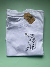 Load image into Gallery viewer, Rough Coat Jack Russell Terrier Outline T-shirt - embroidered jack russell dog organic tee for dog lovers and owners