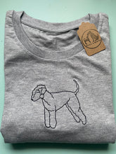 Load image into Gallery viewer, Embroidered Organic Bedlington Terrier T-Shirt - Gifts for Bedlington terrier lovers and owners
