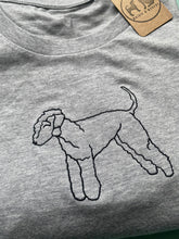 Load image into Gallery viewer, Embroidered Organic Bedlington Terrier T-Shirt - Gifts for Bedlington terrier lovers and owners