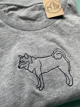 Load image into Gallery viewer, Embroidered Organic Shiba Inu T-Shirt - Gifts for Shiba Inu lovers and owners
