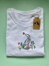Load image into Gallery viewer, OUTLINE STYLE- Wildflower Dogs T-Shirt- Embroidered tee for dog lovers