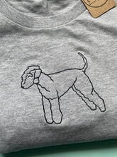 Load image into Gallery viewer, Embroidered Organic Bedlington Terrier T-Shirt - Gifts for Bedlington terrier lovers and owners