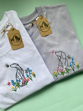 Load image into Gallery viewer, OUTLINE STYLE- Wildflower Dogs T-Shirt- Embroidered tee for dog lovers