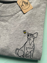 Load image into Gallery viewer, Short Hair Chihuahua Outline T-shirt - embroidered chihuahua dog organic tee for dog lovers and owners