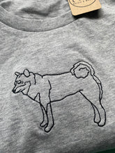 Load image into Gallery viewer, Embroidered Organic Shiba Inu T-Shirt - Gifts for Shiba Inu lovers and owners