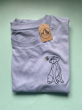 Load image into Gallery viewer, Boxer Dog Outline T-shirt - embroidered boxer dog organic tee for dog lovers and owners