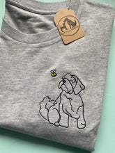 Load image into Gallery viewer, Lhasa Apso Outline T-shirt - embroidered Lhasa apso/ shihtzu dog organic tee for dog lovers and owners
