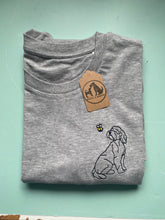 Load image into Gallery viewer, Cockapoo Outline T-shirt - embroidered cockapoo dog organic tee for dog lovers and owners