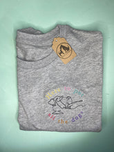 Load image into Gallery viewer, ‘Here to pet all the dogs’ Sweatshirt- dog embroidered sweatshirt for dog lovers
