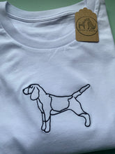 Load image into Gallery viewer, Embroidered Organic Beagle T-Shirt - Gifts for beagle lovers and owners