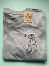 Load image into Gallery viewer, Bedlington Terrier Outline T-shirt - embroidered Bedlington organic tee for dog lovers and owners