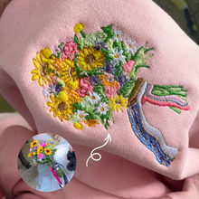 Load image into Gallery viewer, Custom Bridal Bouquet Embroidered Sweatshirt - wedding gifts for the bride or bridal party.