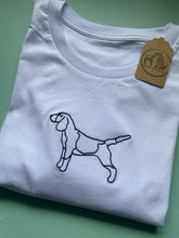 Load image into Gallery viewer, Embroidered Organic Beagle T-Shirt - Gifts for beagle lovers and owners