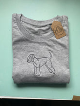 Load image into Gallery viewer, Embroidered Organic Bedlington Terrier T-Shirt - Gifts for Bedlington terrier lovers and owners