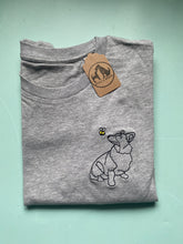 Load image into Gallery viewer, Corgi Outline T-shirt - embroidered Welsh Pembroke/ cardigan corgi dog organic tee for dog lovers and owners