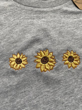 Load image into Gallery viewer, Embroidered Flower Trio Sweatshirt - ANY FLOWER- cute floral gifts