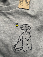 Load image into Gallery viewer, Bedlington Terrier Outline T-shirt - embroidered Bedlington organic tee for dog lovers and owners