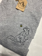 Load image into Gallery viewer, Shetland Sheepdog Outline T-shirt - embroidered Shetland Sheepdog dog organic tee for dog lovers and owners